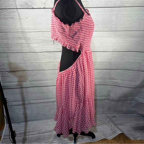 Bee Gee Pink Gingham NWT Sundress backless - Picture 3 of 9